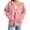 Pink, variant on Zip Up Hoodie Women, Titcea Solid Color Pocket Drawstring Oversized Sweatshirt, Warm Comfy Lightweight Casual Jackets