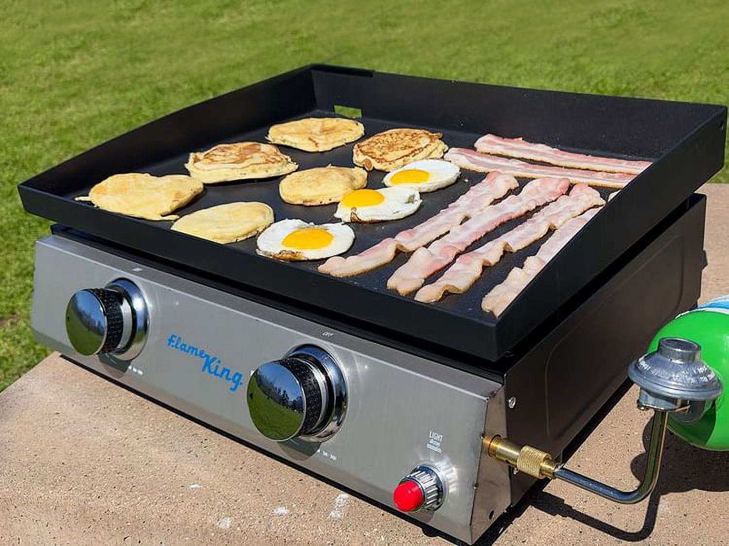 Flame King Flat Top RV Propane Cast Iron Grill Griddle