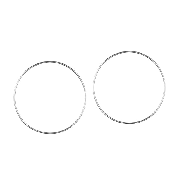 2 piezas de aros florales de metal Anillos de metal para manualidades Aros para colgar en la pared Plata 20 cm