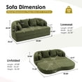 thumbnail image 2 of 70 Inch Convertible Sleeper Sofa Bed, 2-in-1 Foldable Chenille Sofa Bed with 4 Pillows, Modern Boneless Compressed Curved Couch for Living Room Apartment Small Space, Green, 2 of 8