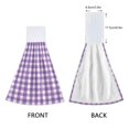thumbnail image 3 of Dailycode Kitchen Wash Cloths with Hanging Loops Absorbent Absorbent Quick Drying Hand Towels, 2 Pack, Purple White Gingham, 3 of 7