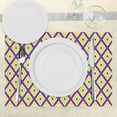 thumbnail image 3 of Ambesonne Mardi Gras Place Mats Set of 4, Traditional Carnival, Standard Size, Purple Yellow Green, 3 of 6