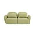 thumbnail image 5 of Modern Teddy Accent Sofa, Leisure Loveseat with Curve Arm and 2 Pillows, Comfy Lazy Sofa with Weight Capacity of 600LBS for Bedroom Office Dorm, Light Green, 5 of 8