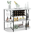 thumbnail image 2 of YYAo Baker's Rack, Microwave Stand,Bun Pan Sheet Rack, Kitchen Storage Shelf Rack,47 Inches Wine Rack Table with Glass Holder and Storage Shelves-White, 2 of 8
