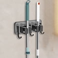 thumbnail image 4 of Ovzne Two Clip Hook Transparent Backboard No Punching Hook Stainless Steel Mop Clip No Punching Mop Metal Hook Bathroom Brooms Mop Storage Rack On Clearance, 4 of 6
