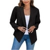 Fashion Women's Shawl Collar Blazers Notched Lapel Jacket Coat Ruched Sleeve Jackets Business Office Cropped Blazer