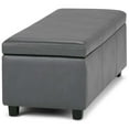 thumbnail image 3 of Trent Home 48" W Rectangle Storage Ottoman Bench in Stone Gray Faux Leather, 3 of 6