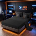 thumbnail image 4 of Manfei Forest Lightning Wildlife Queen Bedding, 3D Lion Bedding Comforter Set Queen, Black Brown, Black Reversible, 7pcs, 4 of 6