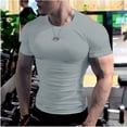 thumbnail image 3 of Camiseta de verano para hombre, camisetas informales blancas sólidas, camisetas de manga corta para hombre, camisetas de compresión de gran tamaño para gimnasio, ropa de calle para hombre, 3 of 4