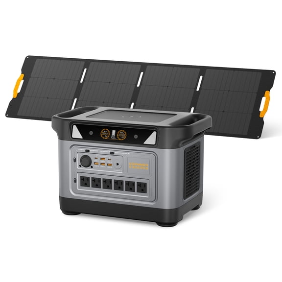 UDPOWER S1000Pro Portable Power Station with 120W Solar Panel | 2200W (3000W Surge) Pure Sine Wave AC Max 500W Solar Input | UPS Backup for Home, RV & Emergencies | UL2743 Certified