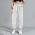 thumbnail image 5 of XuJwPNcy Women Jogger Pants Lightweight Drawstring High Waist Cinch Bottoms Trousers Workout Running Pants with Pockets(White,X-Large), 5 of 7