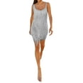 thumbnail image 2 of Fortune Robe à Franges Scintillantes pour Femmes, Décolleté en V Profond, Dos Nu, Mini-Robe à Paillettes, Robe de Soirée, Robe de Cocktail, 2 of 7