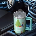 thumbnail image 4 of 40 Oz Holiday Reindeer Plaid Tumbler With Handle, Xmas Coffee Travel Mug Cup, Christmas Gift, 4 of 4