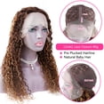 thumbnail image 5 of Afrodiva Highlight Lace Front Wig Human Hair Colored Deep Wave Frontal Wigs for Black Women Ombre Blonde P427 Glueless Human Hair Wigs Pre Plucked 150% Density 24inch, 5 of 6