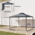 thumbnail image 3 of Outsunny Patio Gazebo Extendable Shade 126" x126", Dark Grey, 3 of 10