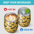 thumbnail image 4 of Halloween Pattern 12oz Stainless Steel Insulated Wine Tumbler with Lid and Straw – Double Wall Vacuum Mug for Hot & Cold Drinks, 304 Steel Interior, Sweat-Free Design. Trick or Treat !, 4 of 5