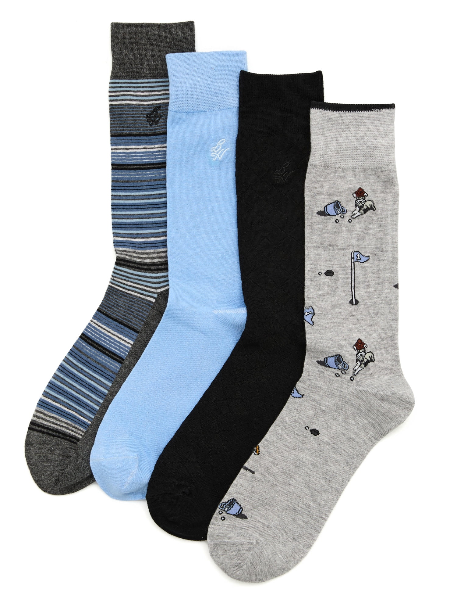 Ben Hogan Men's Golf Dog Squad Novelty Socks, 4-Pack, Sizes 7-12