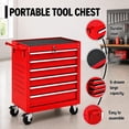 thumbnail image 3 of Memoryfield Rolling Tool Chest, 6 Drawer Tool Storage Cabinet with Locking System, Tool Cart Organizer for Garage Workshop, Red, 3 of 7