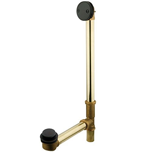 Kingston Brass DTT2205 Déchets et trop-plein de baignoire calibre 20 20 pouces avec pointe et pied, 29-12 pouces, bronze huilé