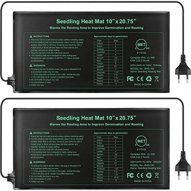 2 Pack Electronic Heat Mat Waterproof Hydroponic Heating Pad for Seed Reptile Plant
