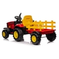 thumbnail image 5 of Ride on Tractor, 12 V Battery Powered Electric Vehicle Toy with LED Lights and Removable Trailer, Remote Control Toy Vehicle with Safety Belt, 5 of 7