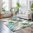 thumbnail image 3 of Area Rugs 2.7'x5', Tropical Plant Carpet Runner Indoor Outdoor Rugs Home Decor Aesthetic, Summer Watercolor Boho Green Palm Trees Non Slip Mats Washable Accent Rug for Living Room Bedroom, 3 of 8