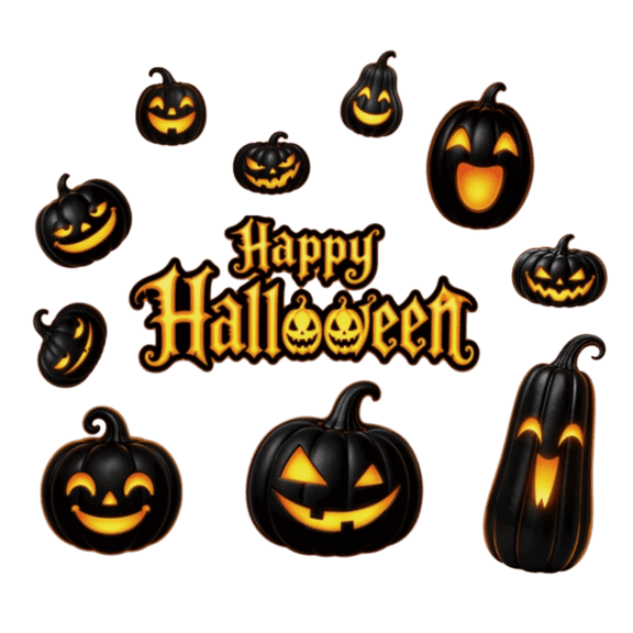 chaungfeng 2 Sheets Halloween Window Clings Pumpkin Decor, Happy Halloween Window Stickers Double-Side Print Removable Glass Decals, Window Decals for Home, Shop, Party Decor Supplies