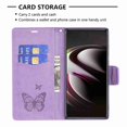 thumbnail image 4 of Dteck Case for Samsung Galaxy S22 Ultra 5G, [Kickstand][Wrist Strap][Card Holder Slots] Butterfly Floral Embossed PU Leather Flip Cover for Samsung Galaxy S22 Ultra 5G - Violet, 4 of 5
