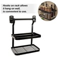 thumbnail image 2 of Estante de condimentos de acero inoxidable con barra de 35 cm, diseño de doble nivel, color negro, tamaño de paquete 37x8x14 cm, peso 1400 g. Incluye 1 estante y 1 barra., 2 of 6