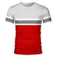 thumbnail image 2 of kpoplk Short Sleeve Tee Shirts for Men Muscle Fitness Tees Crew Neck Slim Fit Pullover(Red,M), 2 of 4