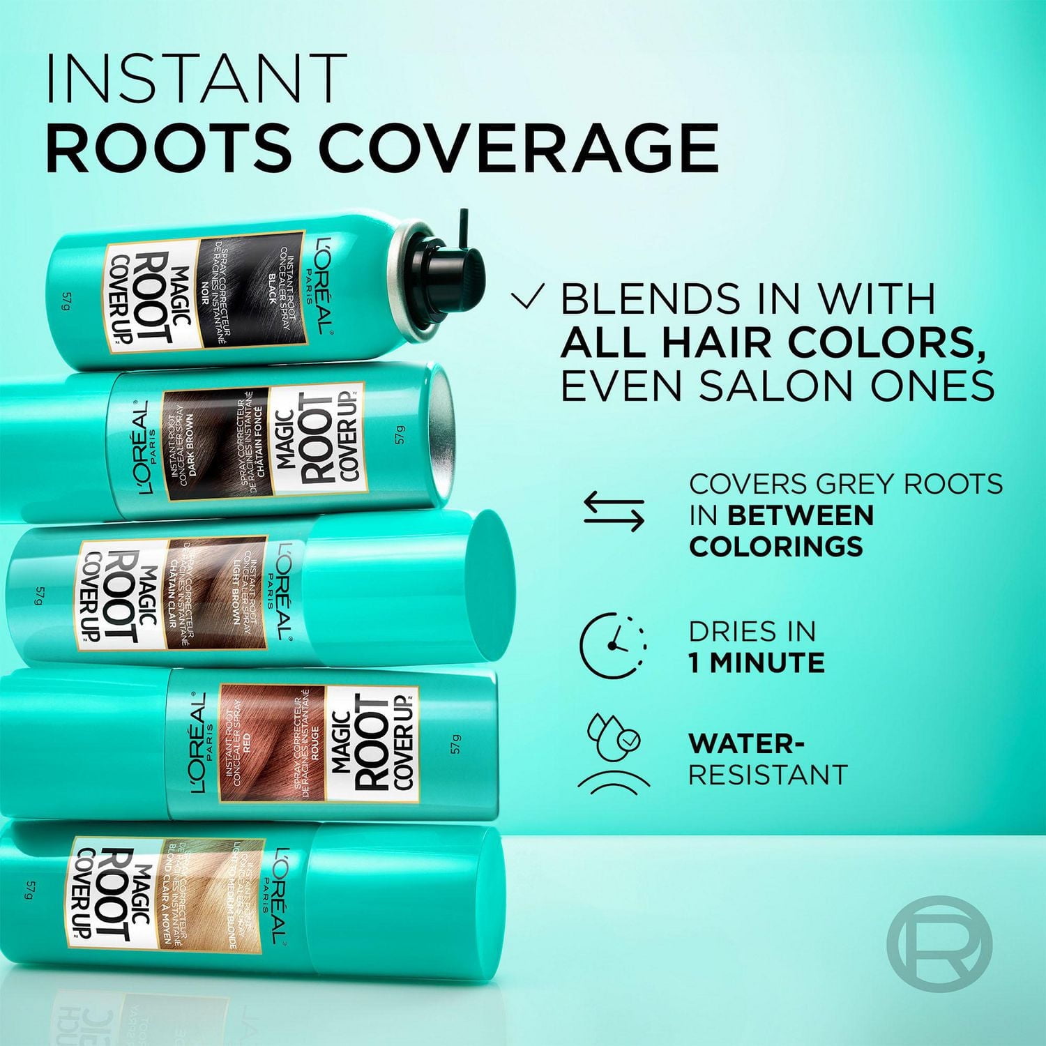 L'Oréal Paris Magic Root Cover Up, Temporary Hair Dye, 100% Grey Coverage, 1 unit