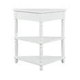 thumbnail image 3 of Small Triangle Corner Table, 3 Tier Wood Corner Side Table with Storage Drawer and Shelves for Living Room Bedroom, 3 of 11