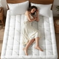 thumbnail image 4 of EMONIA Mattress Pad Queen Size Pillow Top Mattress Cover,Washable Mattress Topper,Breathable Soft Viscose Made from Bamboo,Mattress Protector Deep Pocket Fits 8-21 inches,White, 4 of 11