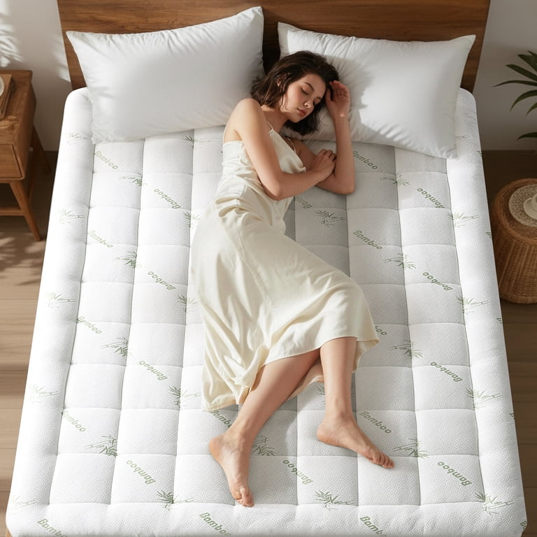 EMONIA Queen Bamboo Viscose Mattress Pad, Pillow Top photo 3