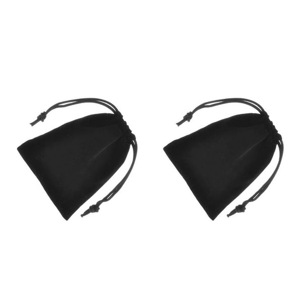 Minnieouse Estuche para joyería Bolsos pequeños con cordón Embalaje Exhibición Goodies Regalos Almacenamiento para teléfonos móviles Negro 2piezas