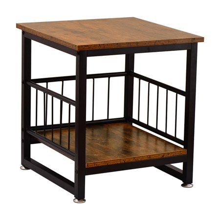 Product photo of WAYTRIM End Table in Home Living Room Metal Frame Wooden Top Bedroom Nightstands in New/Like New condition