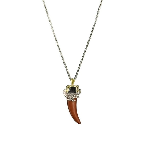 PikaLF Wolf Teeth Necklace for Men, Wolf Tooth Necklace, Norse Viking Eagle Pendant Necklace with 20"Chain, Vintage Flying Hawk Eagle Pendant, Viking Eagle Necklace Jewelry Gift for Men