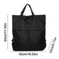 thumbnail image 2 of Unisex Casual Tote Bag Solid Colour Women&Men Carry On Backpack College Work Bag Women Backpack Black, 2 of 10