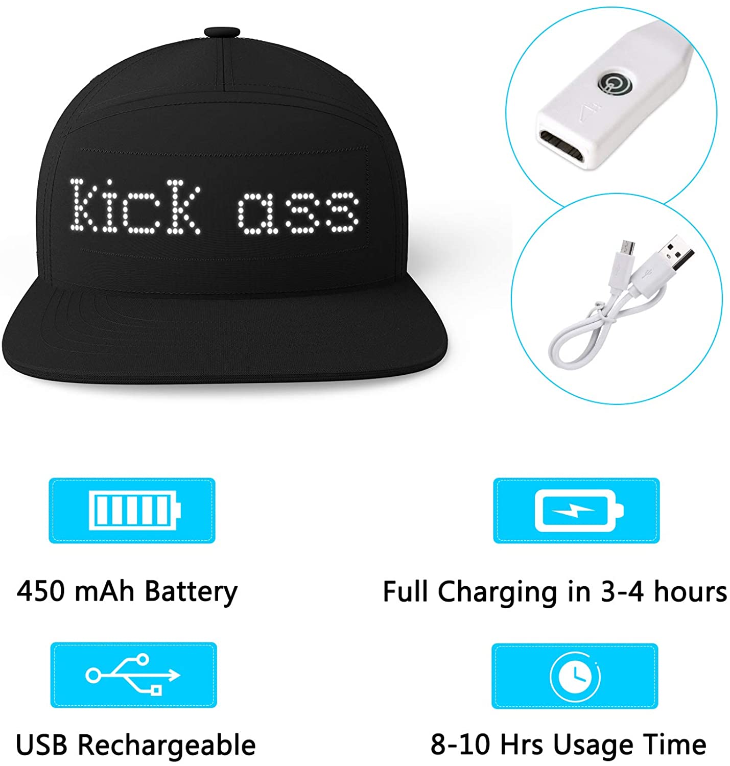 Dawht LED Display Hat Text Scrolling 