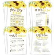 Sunflower Bridal Shower Bachelorette Games, He Said She Said, Find The Guest Quest, Would She Rather, Phone Game, 25 games each