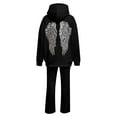 thumbnail image 4 of larppty Women's Hoodie & Jogger Set with Angel Wings Design - Soft Cotton Blend Lounge Wear（Black， S）, 4 of 9
