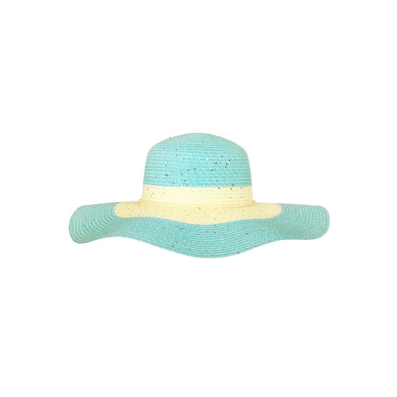Chic Headwear Large Paper Braid Floppy Sun Hat - Turquoise