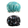 thumbnail image 2 of Gorros de ducha, gorro de baño de doble capa para mujeres para cubrir cabello largo y grueso, 2 of 4