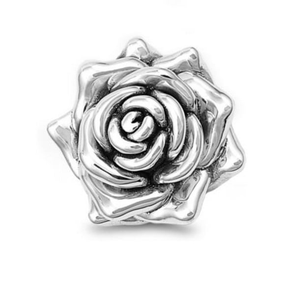 Divine Rose Flower Pendant Sterling Silver