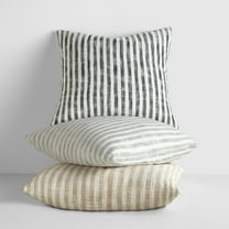 Cotton Slub Textured Throw Pillow in Bengal Farmhouse Stripe by Comfort Canopy