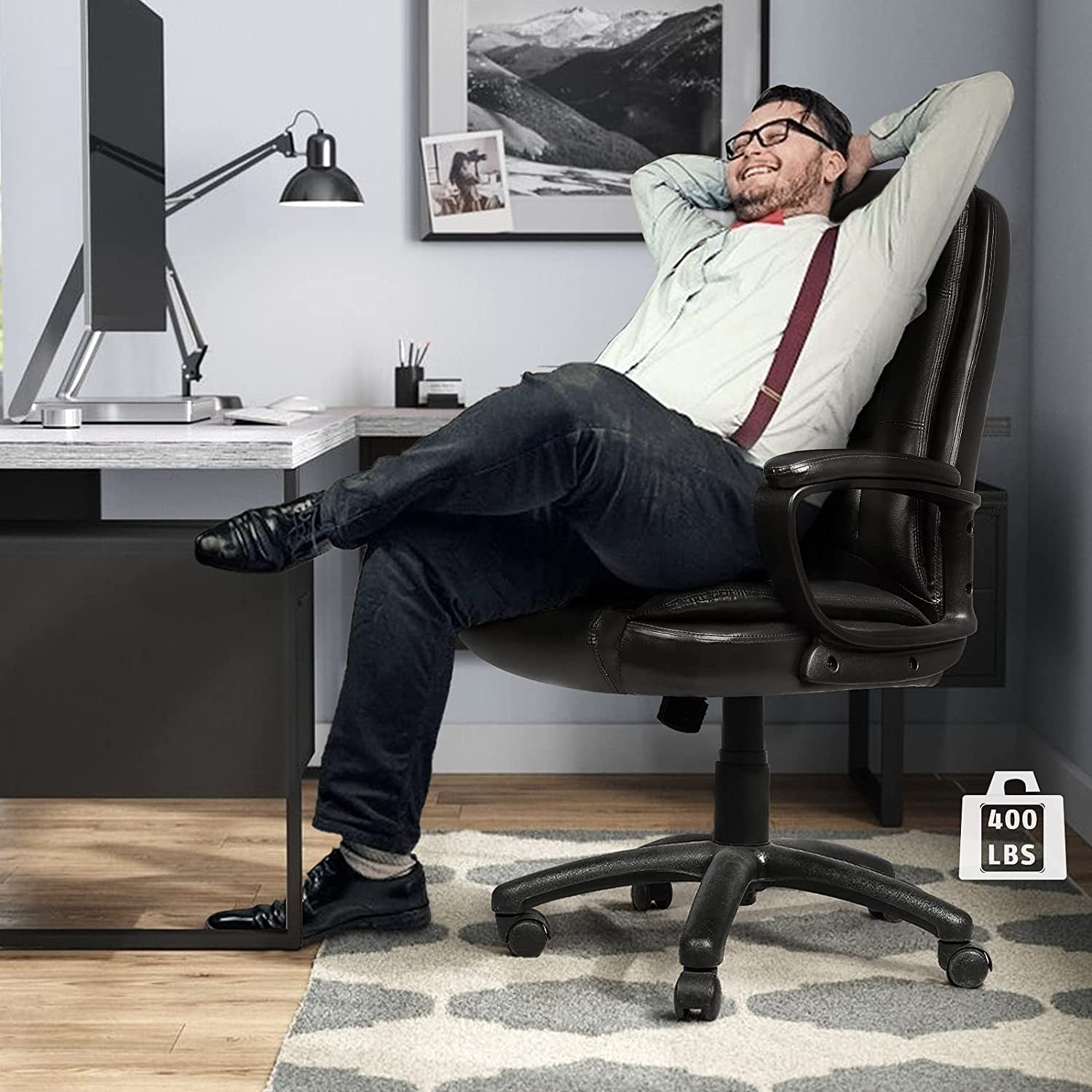 Buy Waleaf Home Office Chair, 400LBS 8Hours Heavy Duty Design, Ergonomic High Back Cushion