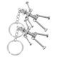 thumbnail image 1 of Moluckfu 2Ud Llavero Colgante Robot De Metal Plateado Novedoso Para, 1 of 8