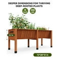 thumbnail image 4 of 72 x 26 x 30in Raised Garden Bed with Legs - Wooden Elevated Garden Bed for Growing Vegetables and Herbs - Large, Sturdy Standing Planter Box with Enhanced Depth, 4 of 6