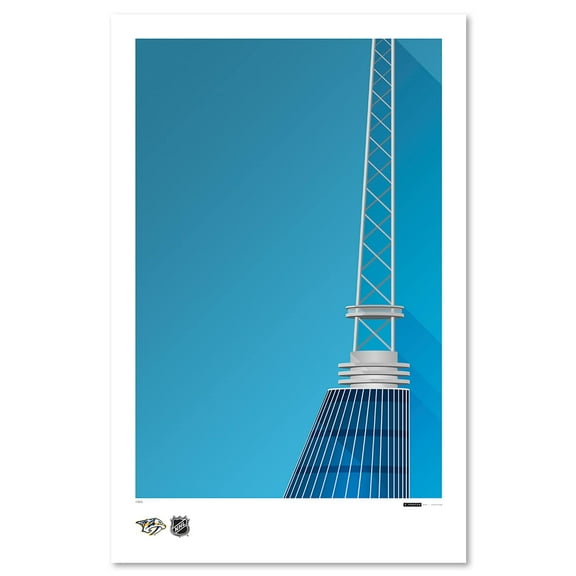 Nashville Predators 11'' x 17'' Minimalist Bridgestone Arena Art Poster