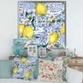 thumbnail image 3 of Designart 'Geometrical Pattern of Lemon Ornament On Blue I' Tropical Framed Art Print, 3 of 4